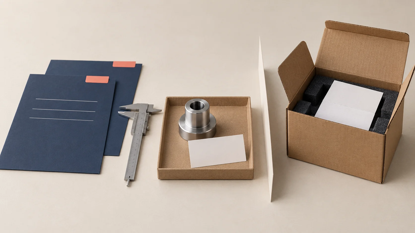 Metal sample, blank charge documents and separate shipping packaging